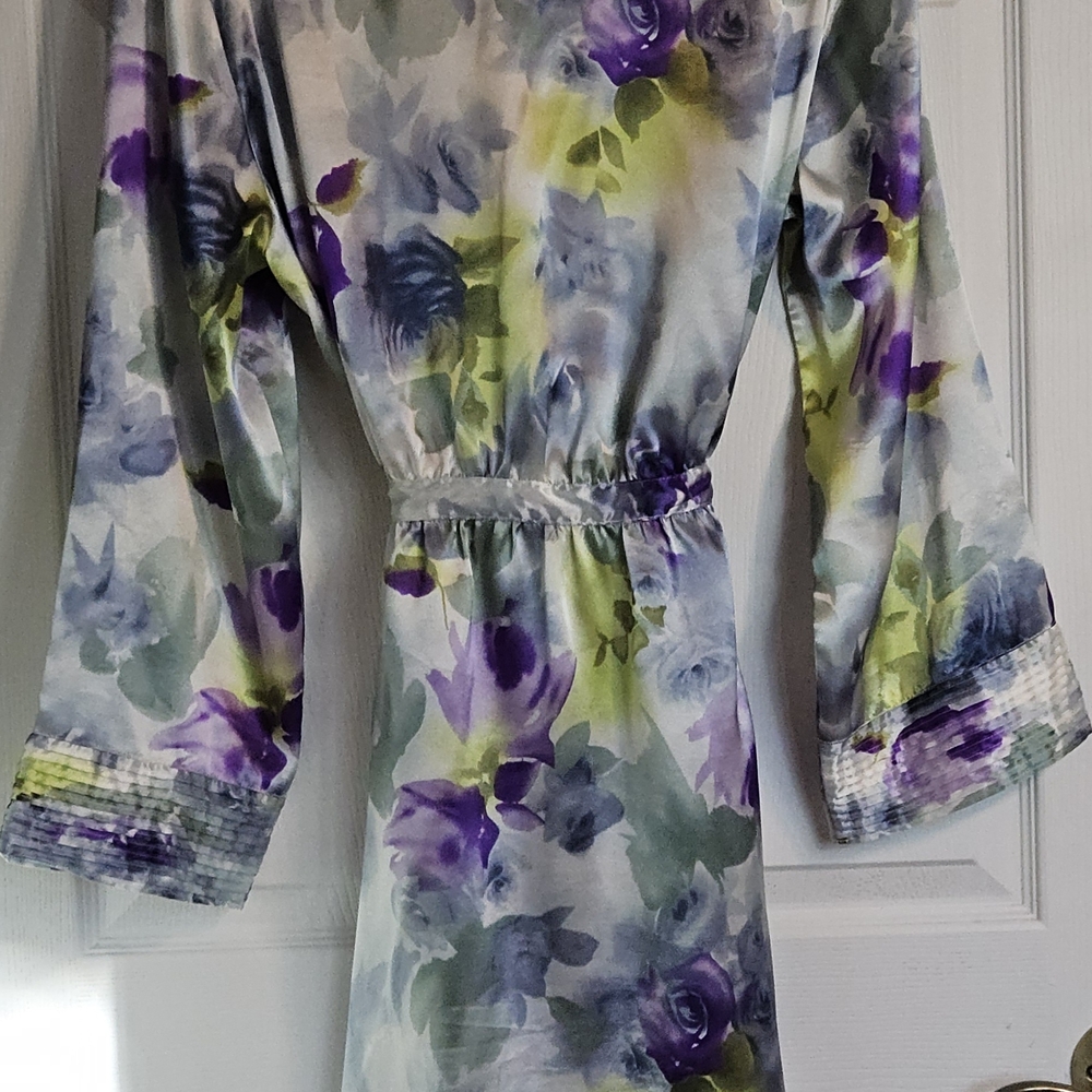 Morgan Taylor Intimates Floral Robe - Purple and Green - Picture 10 of 13